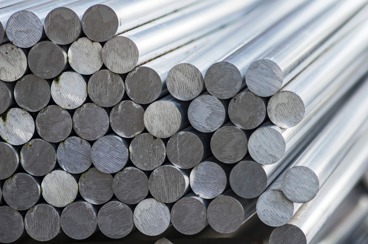 Stack of aluminum bars