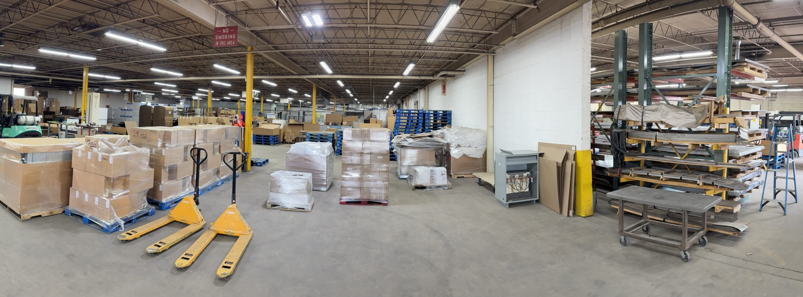 K-Display’s single-source Chicago facility — laser cutting, forming, welding, powder coating, and assembly under one roof